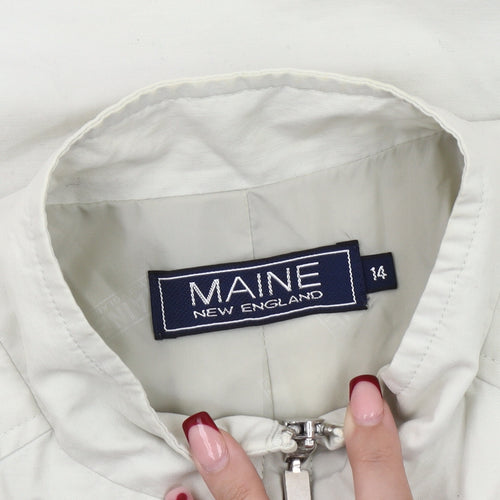 Maine New England Womens Beige Jacket Size 14 Full Zip Lightweight