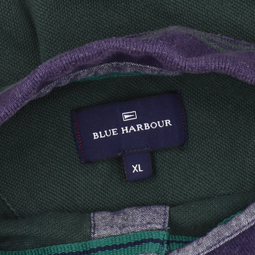 Blue Harbour Men’s Green XL Polo Shirt 100% Cotton Casual Top