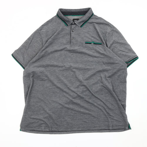 Euston Menswear Men’s Grey 2XL Cotton Blend Short Sleeve Polo Shirt