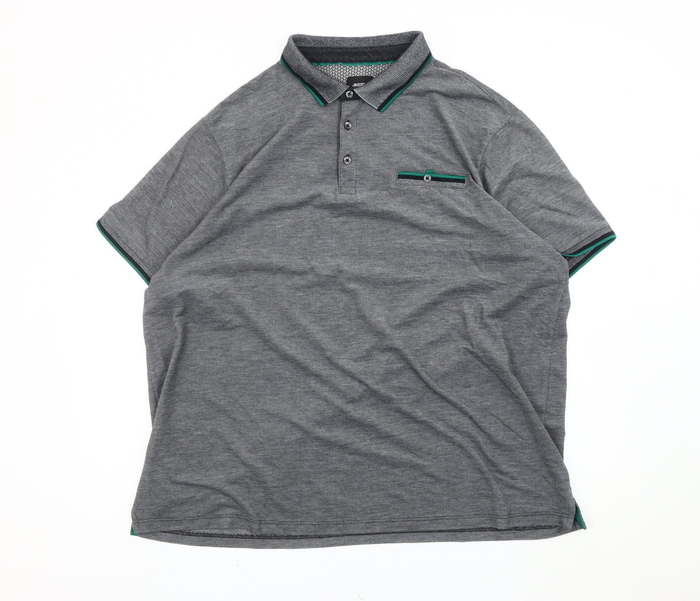 Euston Menswear Men’s Grey 2XL Cotton Blend Short Sleeve Polo Shirt