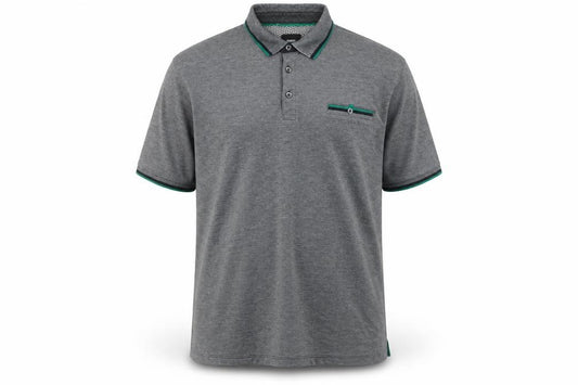 Front view of Euston Menswear Men’s Grey 2XL Cotton Blend Short Sleeve Polo Shirt