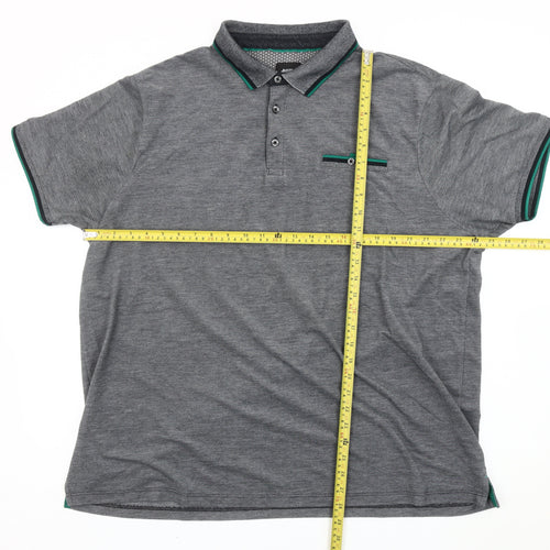 Euston Menswear Men’s Grey 2XL Cotton Blend Short Sleeve Polo Shirt