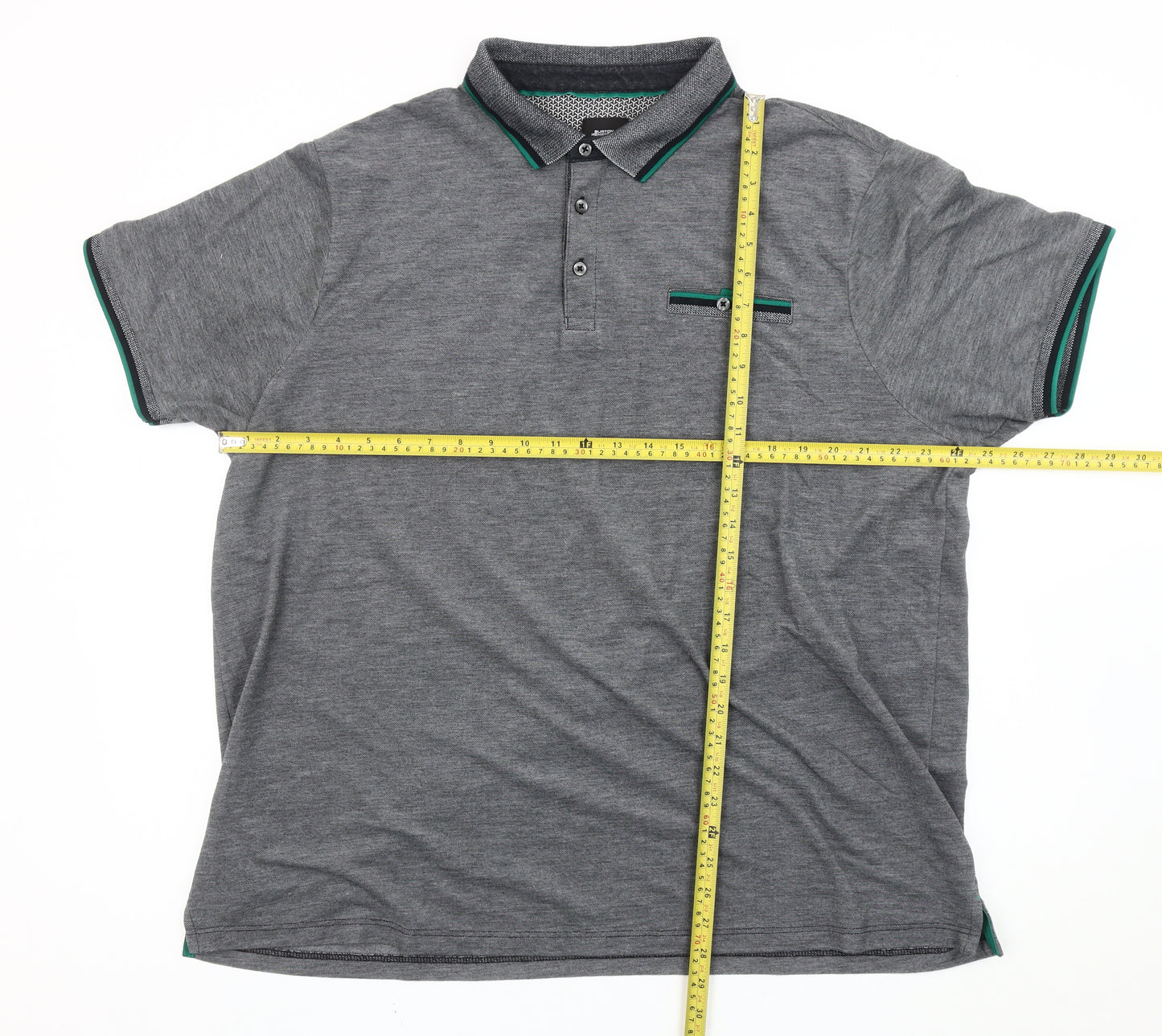 Euston Menswear Men’s Grey 2XL Cotton Blend Short Sleeve Polo Shirt