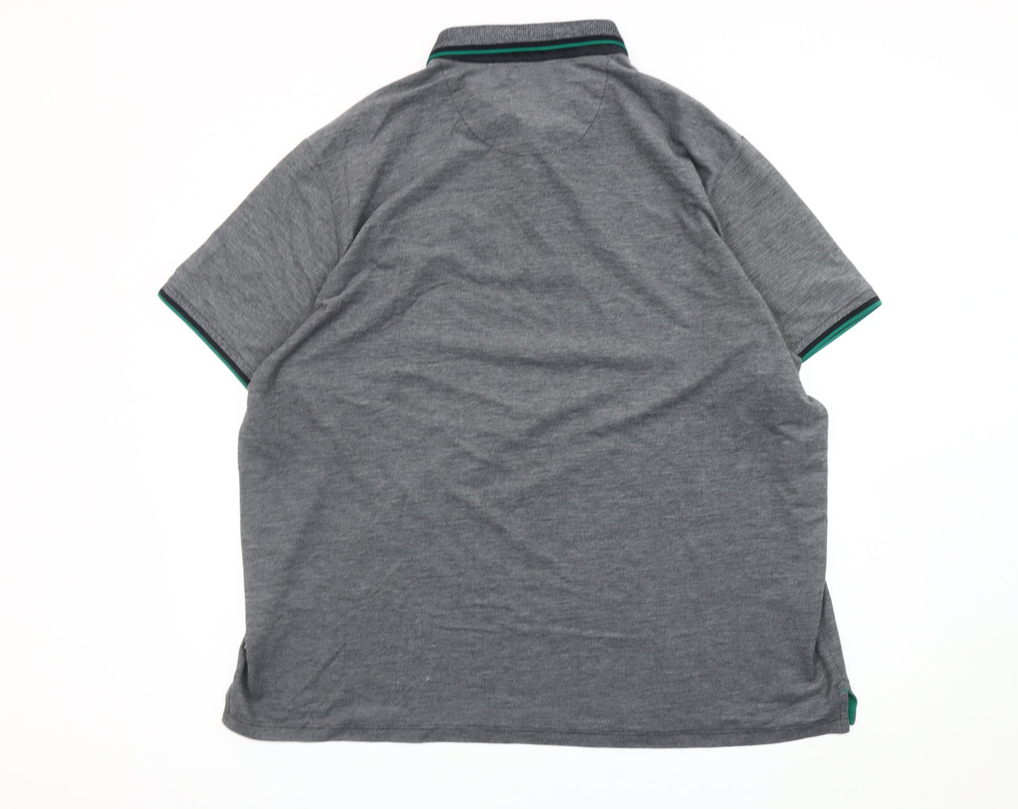 Euston Menswear Men’s Grey 2XL Cotton Blend Short Sleeve Polo Shirt