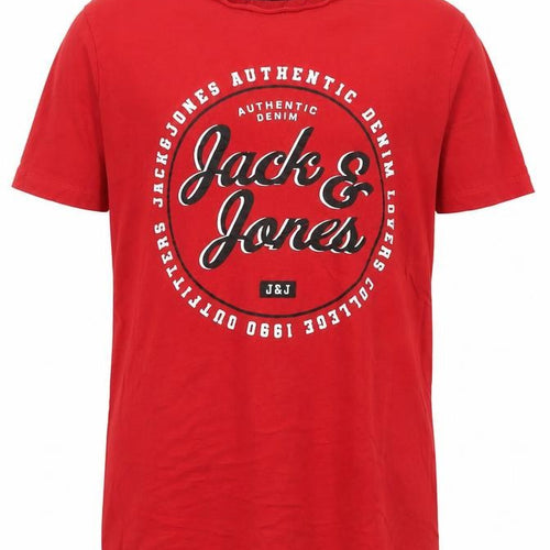 Jack & Jones Men’s Red Graphic Print Crew Neck T-Shirt Size S