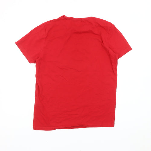 Jack & Jones Men’s Red Graphic Print Crew Neck T-Shirt Size S