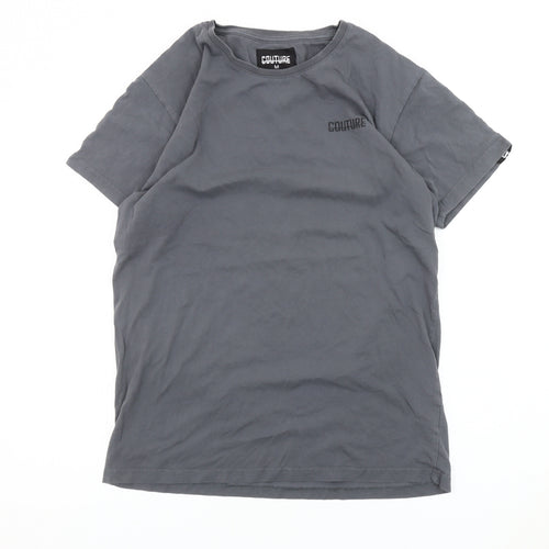 Couture Men’s Grey Cotton Crew Neck Short Sleeve T-Shirt M