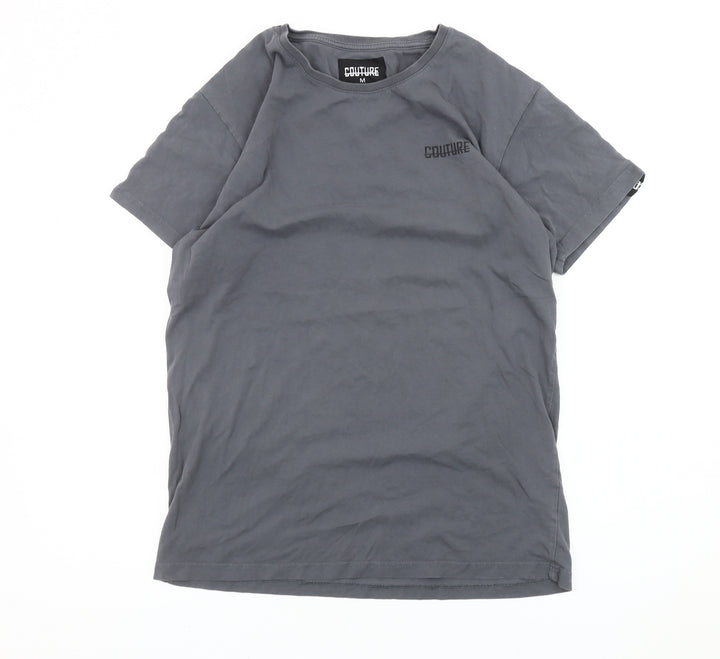 Couture Men’s Grey Cotton Crew Neck Short Sleeve T-Shirt M