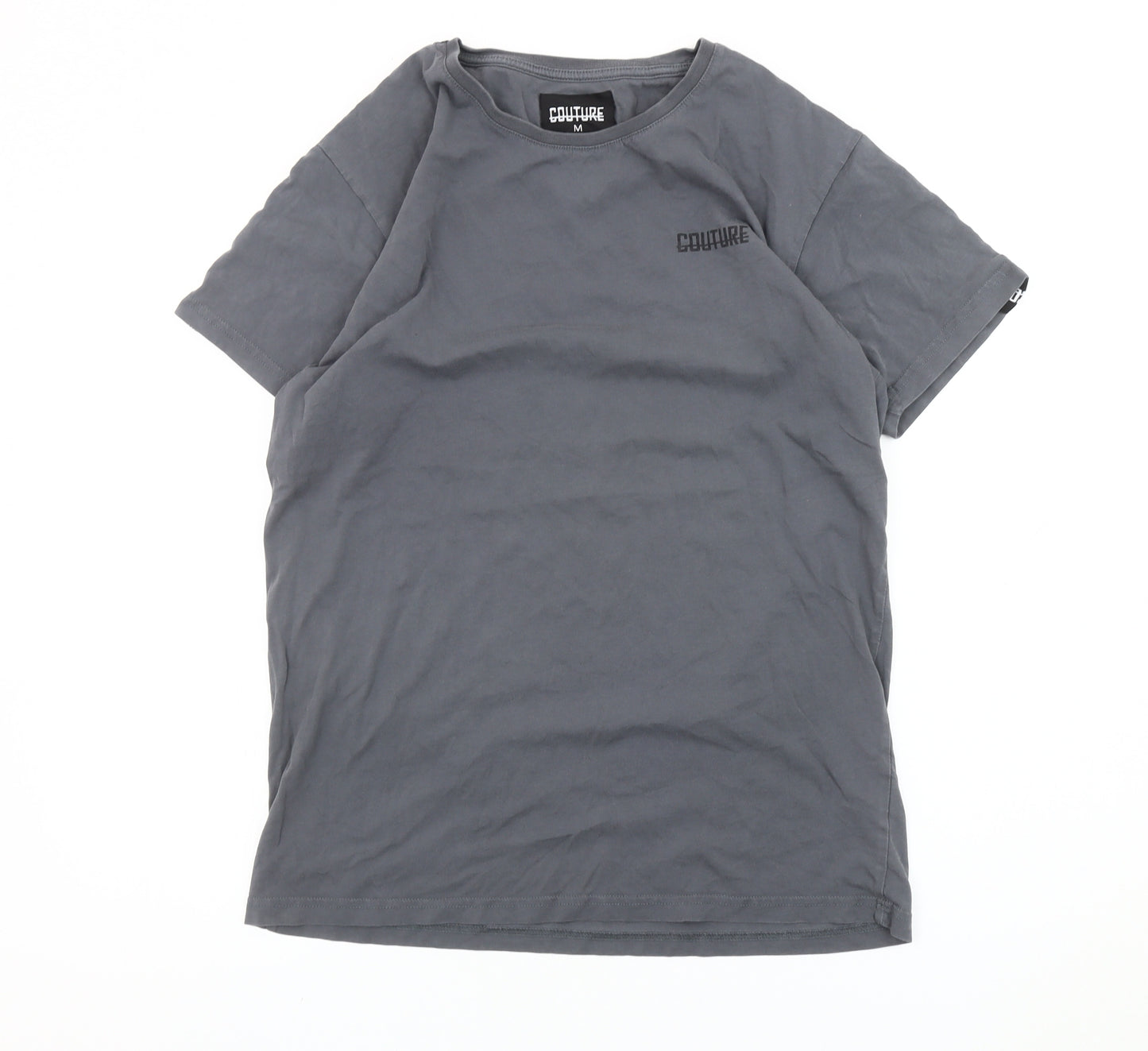 Couture Men’s Grey Cotton Crew Neck Short Sleeve T-Shirt M
