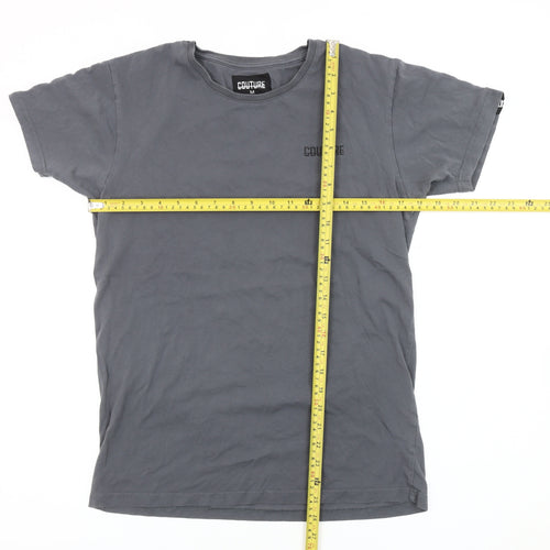 Couture Men’s Grey Cotton Crew Neck Short Sleeve T-Shirt M