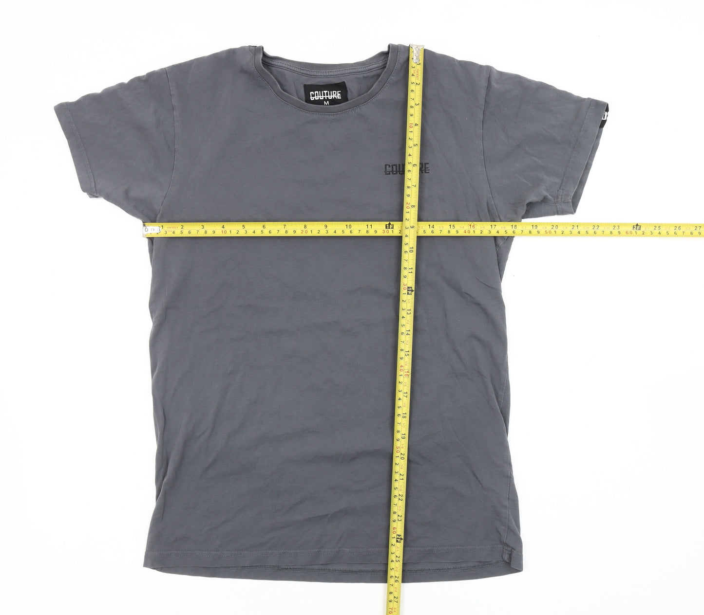 Couture Men’s Grey Cotton Crew Neck Short Sleeve T-Shirt M