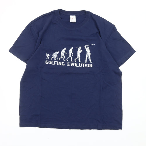 Stedman Men's Blue XL Golfing Evolution Graphic Cotton T-Shirt