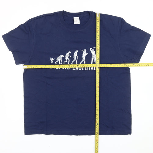 Stedman Men's Blue XL Golfing Evolution Graphic Cotton T-Shirt