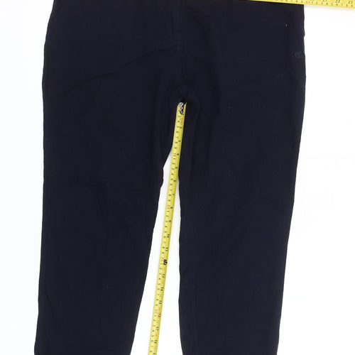 Craghoppers Womens Blue Size 12 Chino Trousers Cotton Rayon