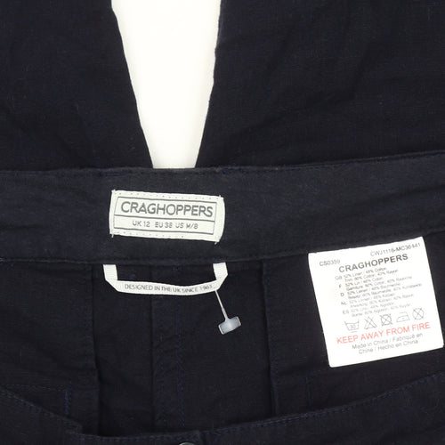 Craghoppers Womens Blue Size 12 Chino Trousers Cotton Rayon