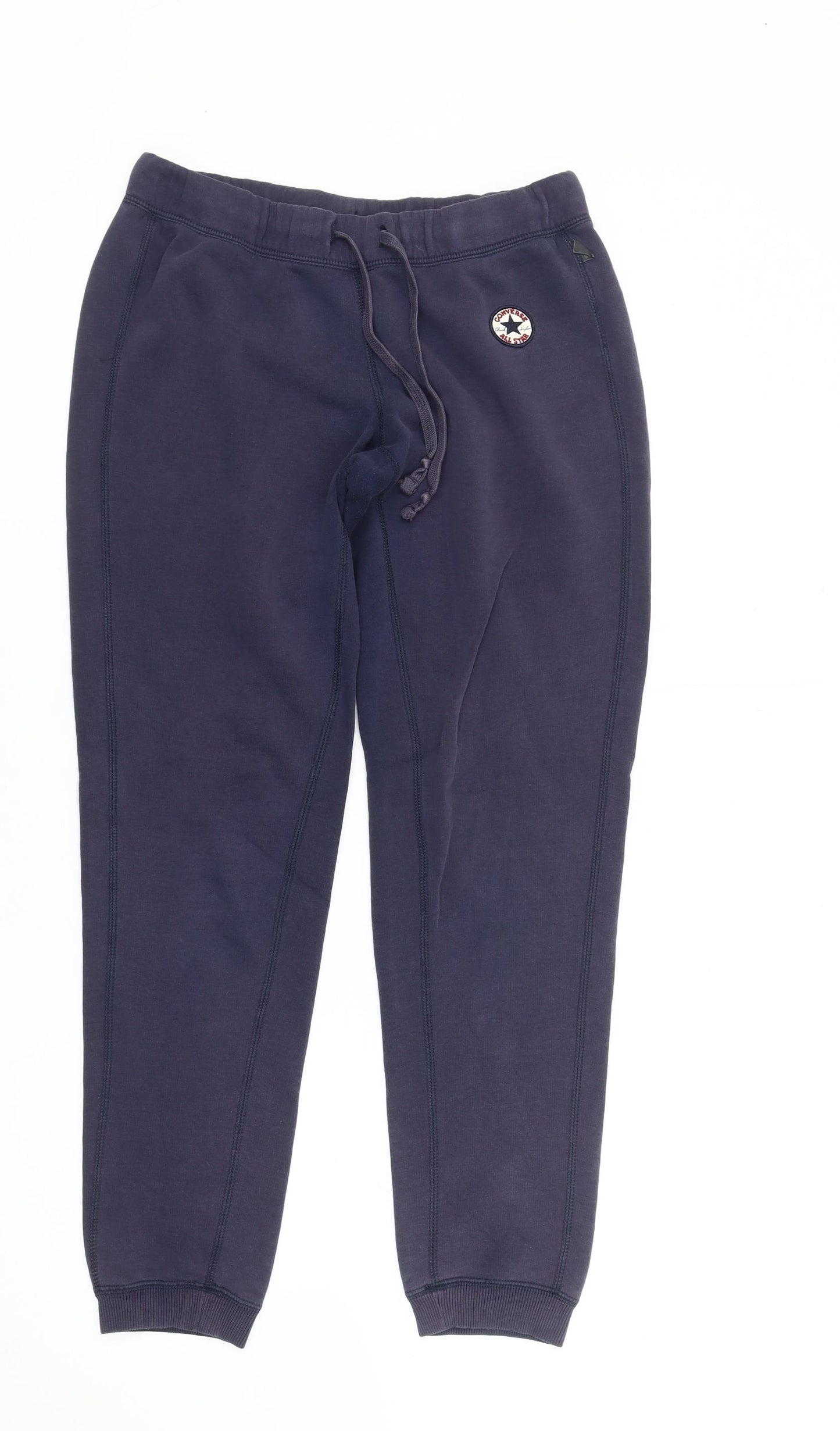 Converse Men’s Blue Jogger Trousers Size S Cotton Blend Tapered