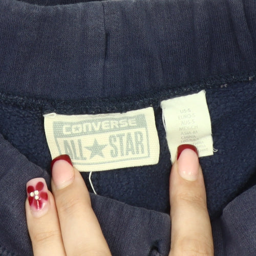 Converse Men’s Blue Jogger Trousers Size S Cotton Blend Tapered