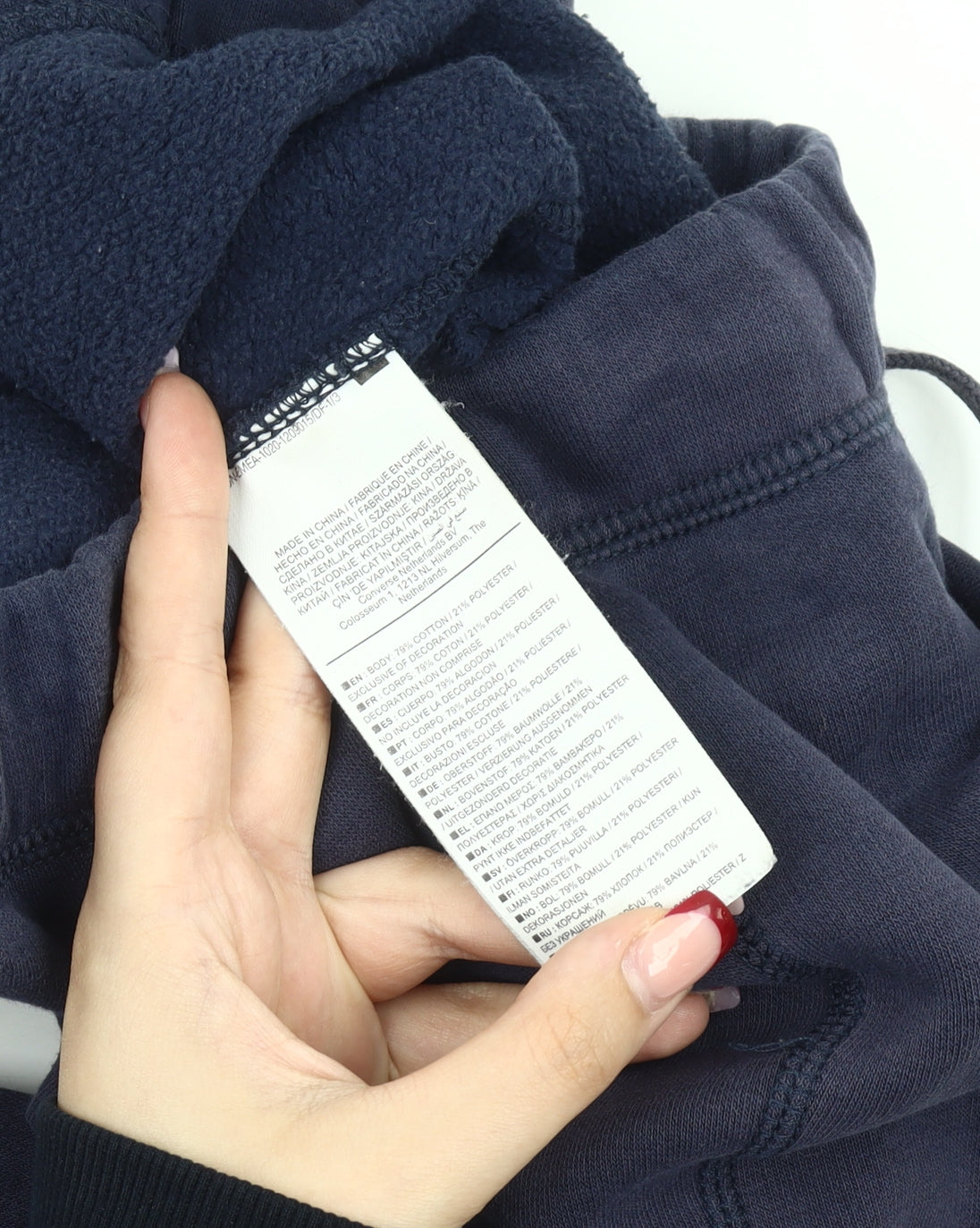 Converse Men’s Blue Jogger Trousers Size S Cotton Blend Tapered