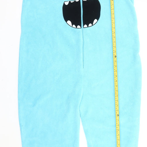 Disney Monsters Inc Sulley Blue Purple Polka Dot Fleece Onesie XL Unisex Hooded Zip