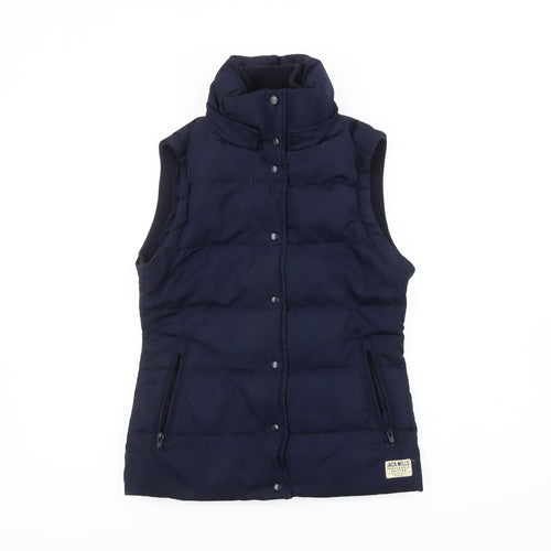Jack Wills Women’s Blue Puffer Waistcoat Gilet UK 8 Sleeveless Casual