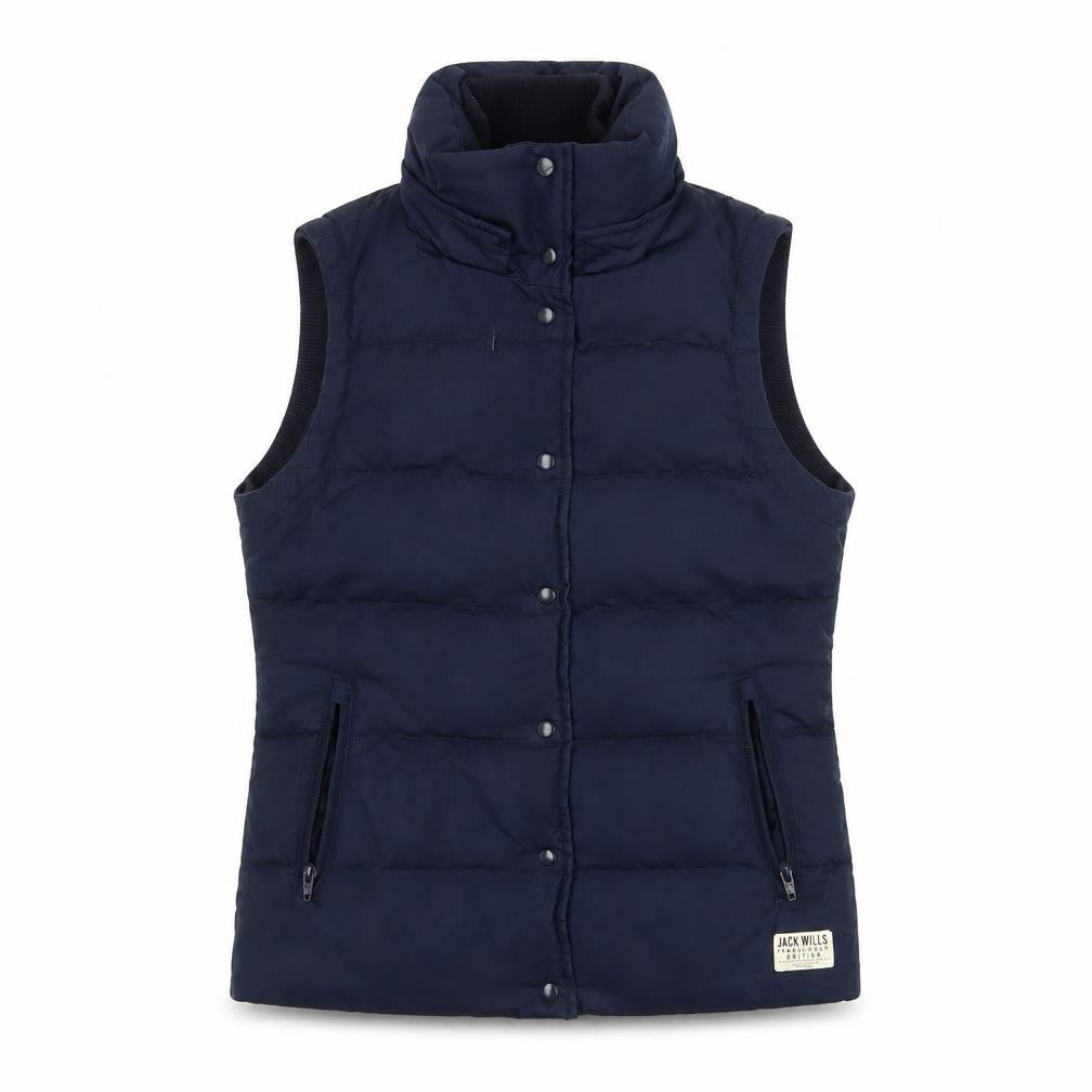 Jack Wills Women’s Blue Puffer Waistcoat Gilet UK 8 Sleeveless Casual