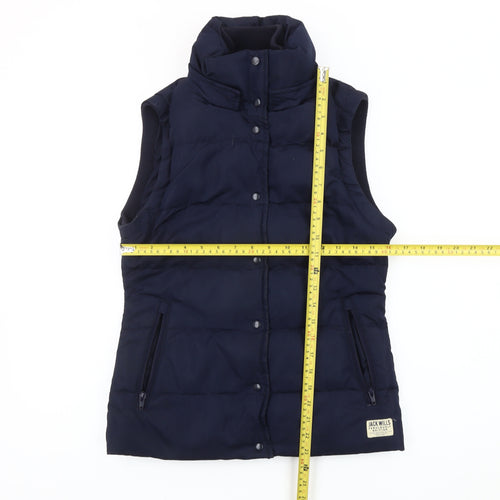 Jack Wills Women’s Blue Puffer Waistcoat Gilet UK 8 Sleeveless Casual