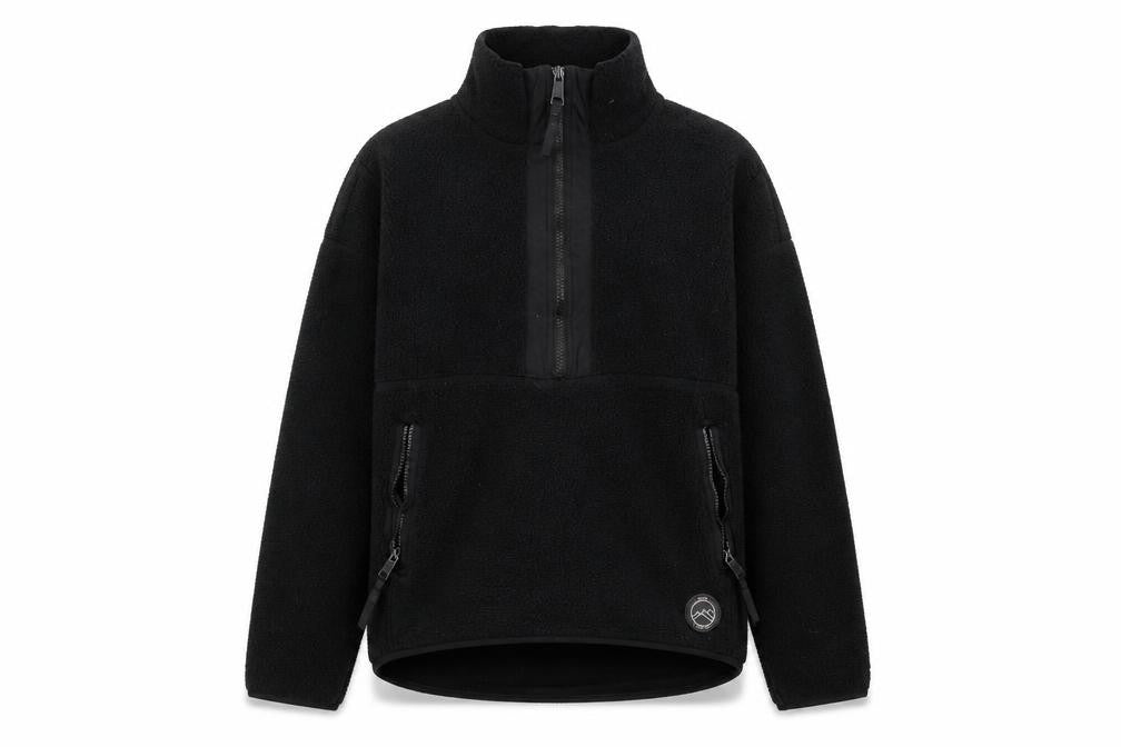 Front view of Next Women’s Black Fleece Sweatshirt Small 1/2 Zip Pockets Winter
