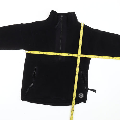 Next Women’s Black Fleece Sweatshirt Small 1/2 Zip Pockets Winter