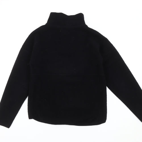 Next Women’s Black Fleece Sweatshirt Small 1/2 Zip Pockets Winter