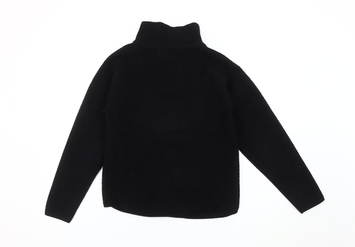 Next Women’s Black Fleece Sweatshirt Small 1/2 Zip Pockets Winter