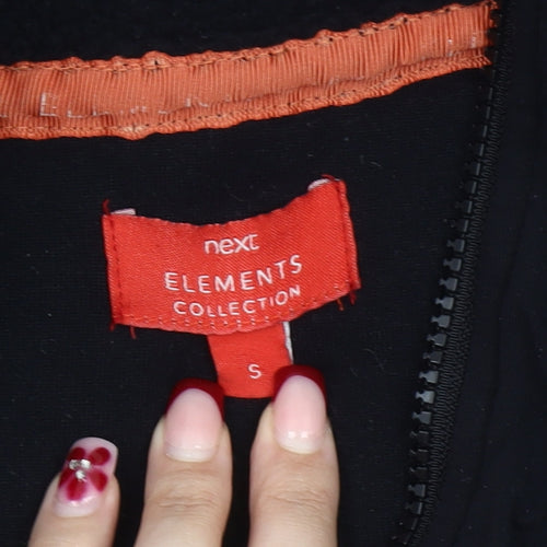 Next Women’s Black Fleece Sweatshirt Small 1/2 Zip Pockets Winter