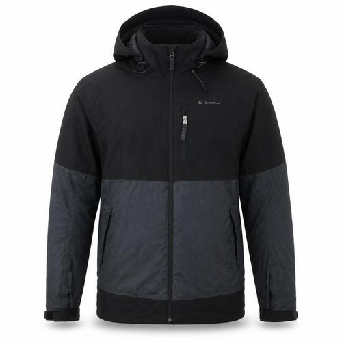Quechua Men's Black Grey Windbreaker Jacket S Hooded Outdoor