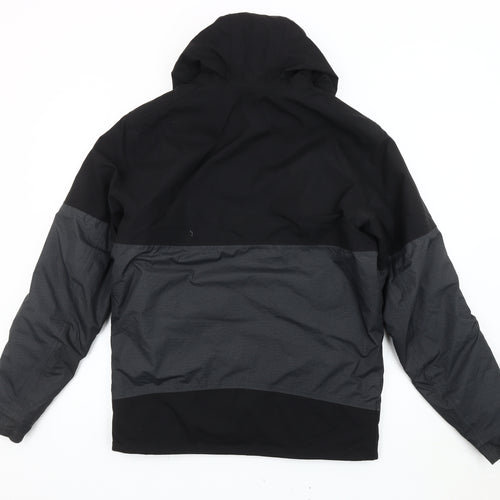 Quechua Men's Black Grey Windbreaker Jacket S Hooded Outdoor