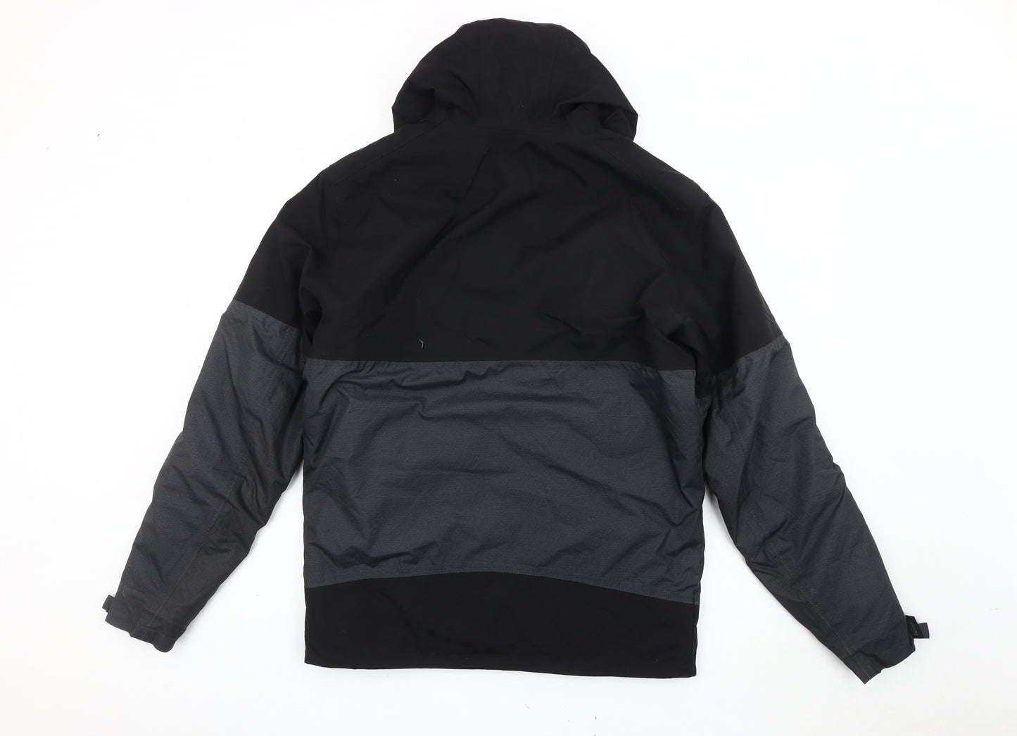 Quechua Men's Black Grey Windbreaker Jacket S Hooded Outdoor