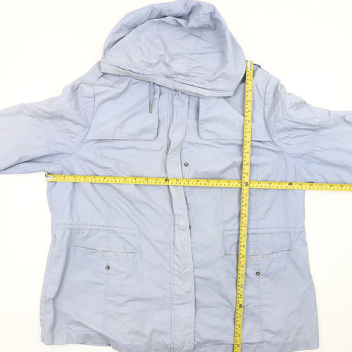 Mantaray Women's Blue Hooded Parka Jacket Size 22 Cotton Blend