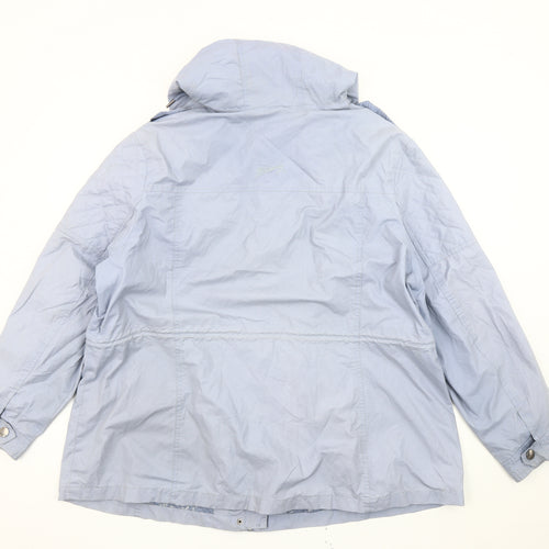 Mantaray Women's Blue Hooded Parka Jacket Size 22 Cotton Blend