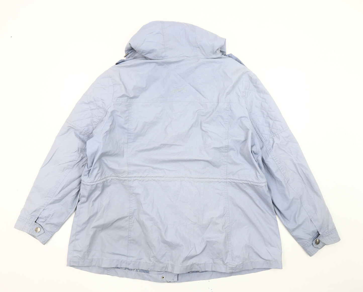 Mantaray Women's Blue Hooded Parka Jacket Size 22 Cotton Blend