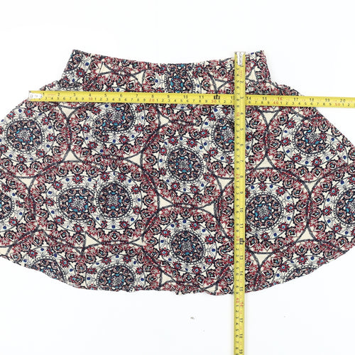 ONLY Womens Multicoloured A-Line Short Skirt Size 8 Bohemian