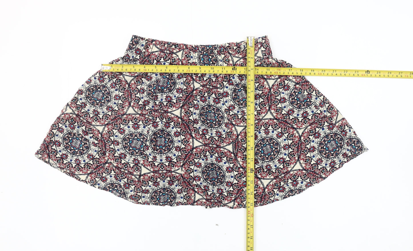 ONLY Womens Multicoloured A-Line Short Skirt Size 8 Bohemian