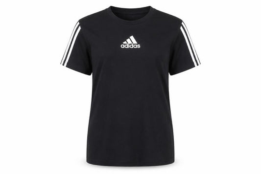 Adidas Women Black M T-Shirt Short Sleeve Cotton Blend Sports Top