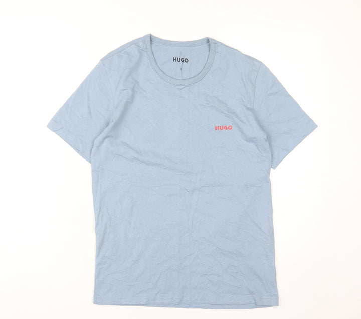 Hugo Men’s Blue Cotton Crew Neck T-Shirt Size S Short Sleeve