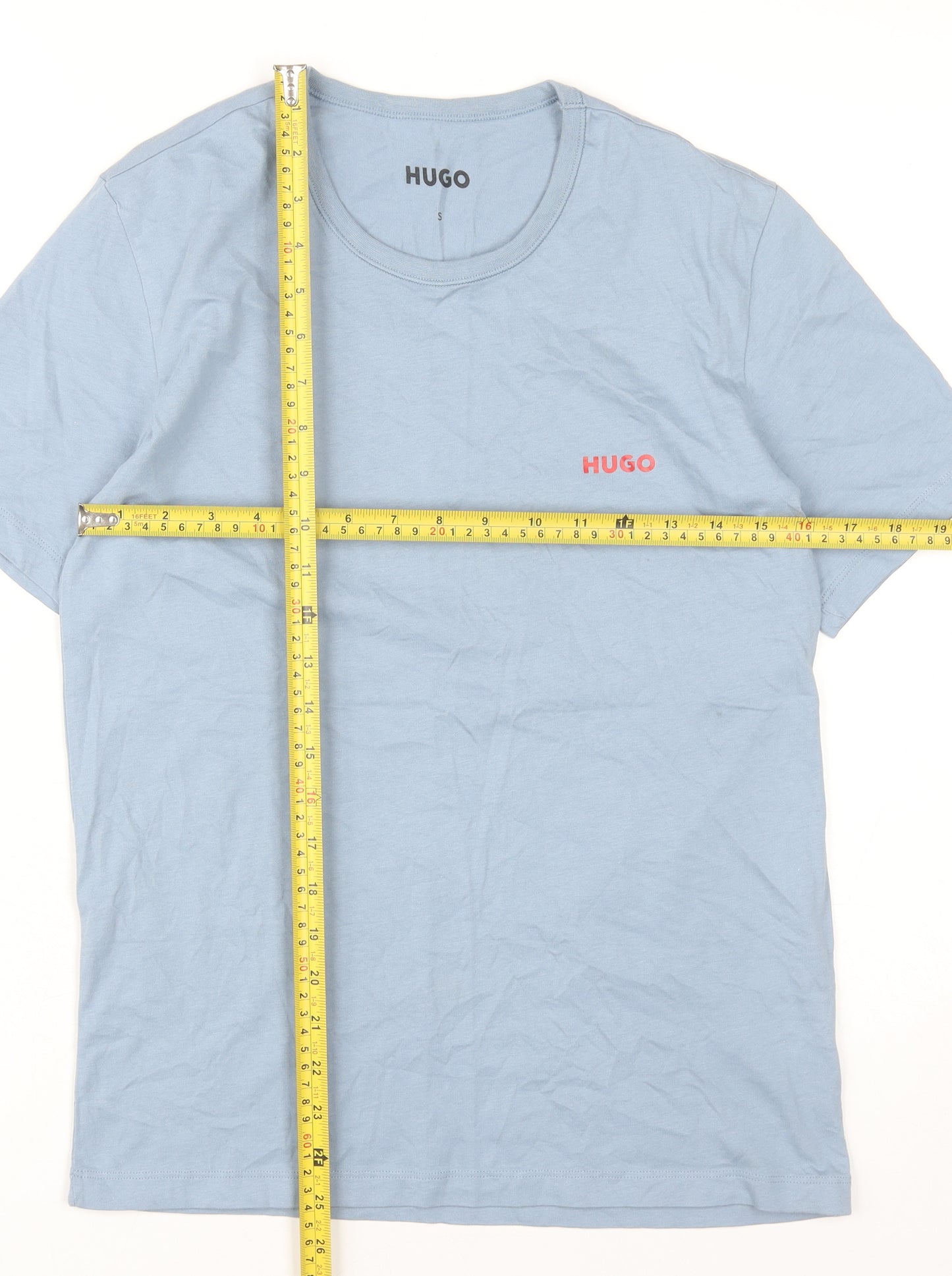 Hugo Men’s Blue Cotton Crew Neck T-Shirt Size S Short Sleeve