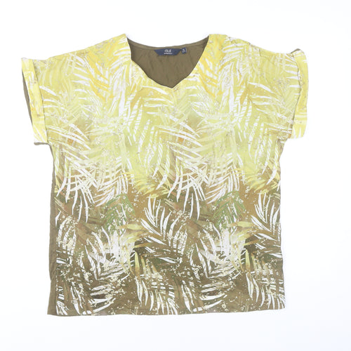 Isle Essentials Womens Multicoloured Tunic Blouse Size 14 V-Neck