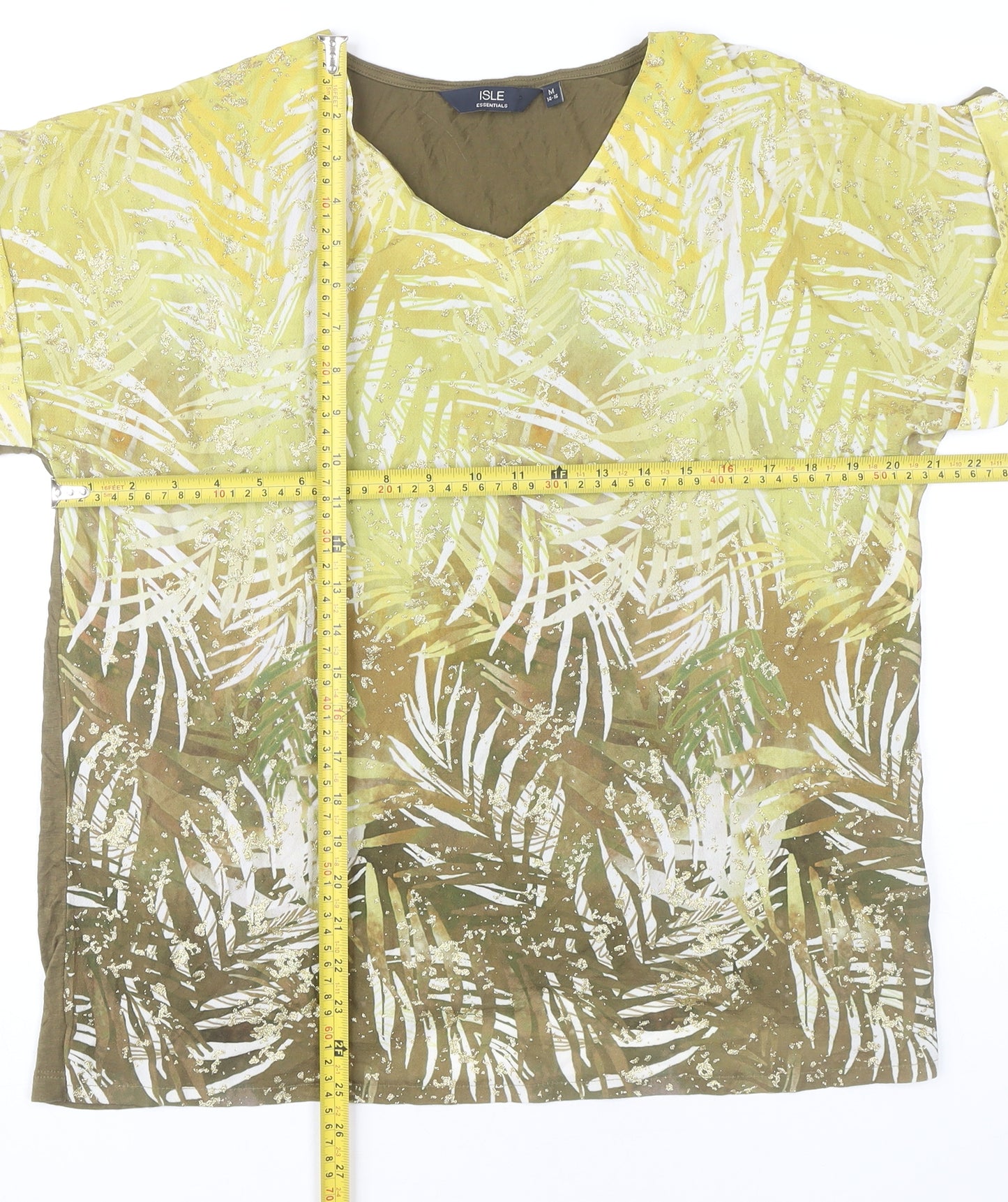 Isle Essentials Womens Multicoloured Tunic Blouse Size 14 V-Neck