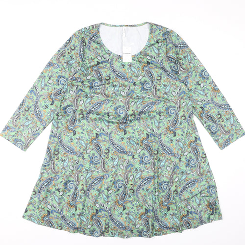 ENMAIN Women’s Multicoloured Paisley A-Line Knee Length Dress L