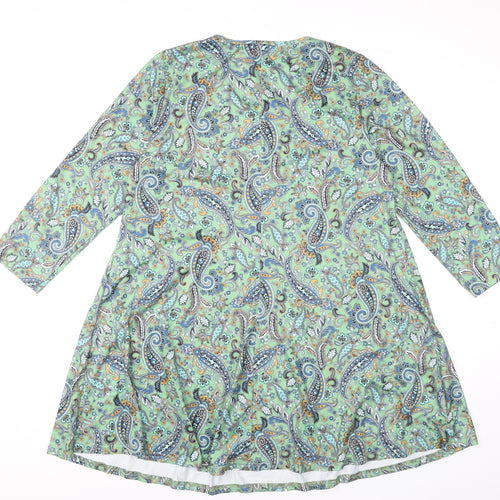 ENMAIN Women’s Multicoloured Paisley A-Line Knee Length Dress L