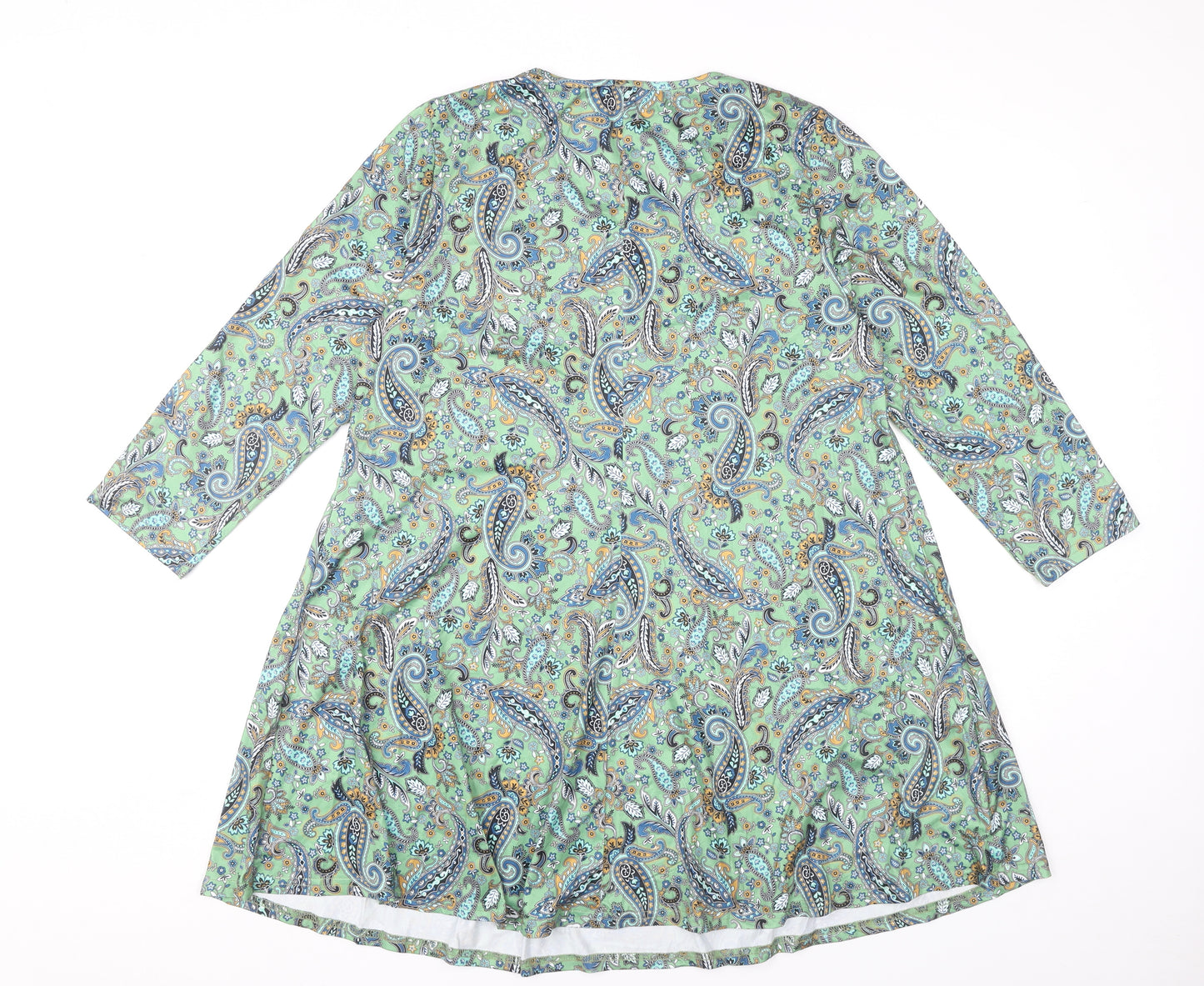 ENMAIN Women’s Multicoloured Paisley A-Line Knee Length Dress L