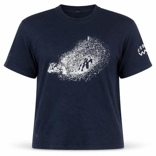 SG Unisex Adults Blue Cotton Graphic T-Shirt Size M