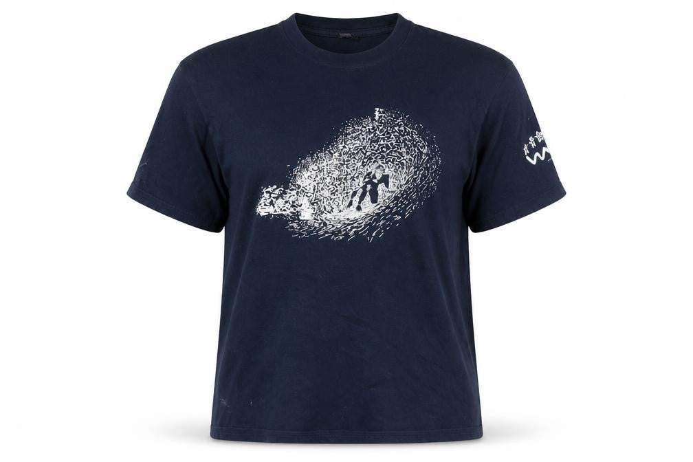 SG Unisex Adults Blue Cotton Graphic T-Shirt Size M