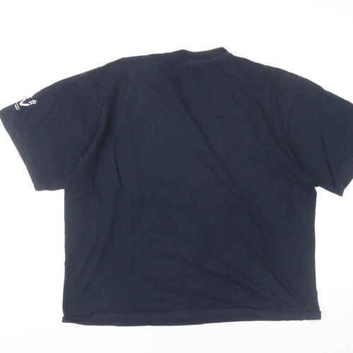 SG Unisex Adults Blue Cotton Graphic T-Shirt Size M